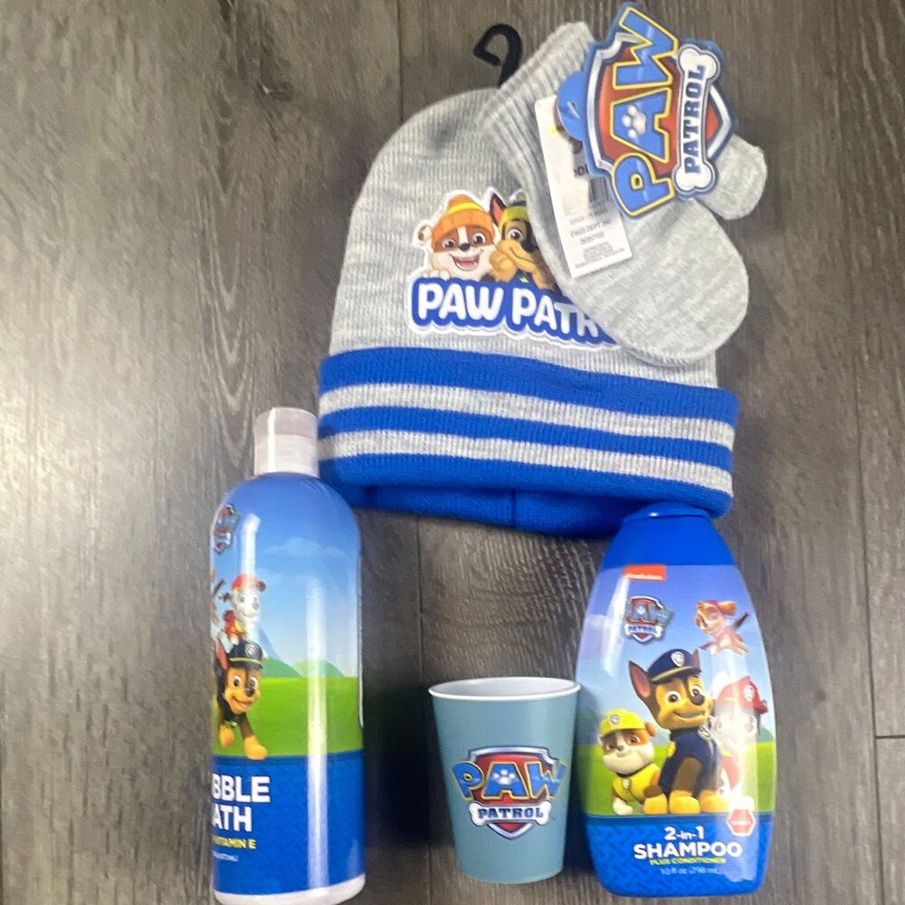 PAW Patrol 2-in-1 Shampoo Set Bubble Bath 16 fl oz, cup w hat and mittens